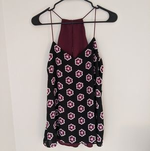 Express reversible floral and maroon tank top